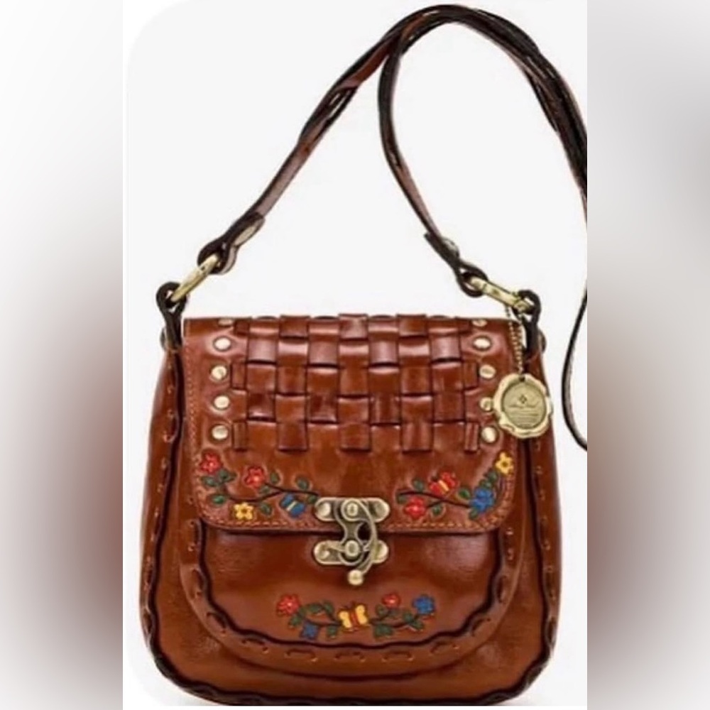 Aida Braided Flap-Hand Painted Floral